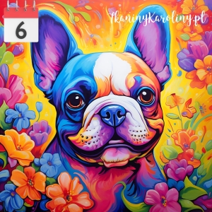 Panel wodoodporny Pies buldog francuski w kwiatach [6]