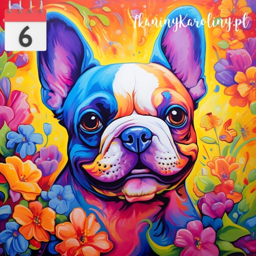 Panel wodoodporny Pies buldog francuski w kwiatach [6]