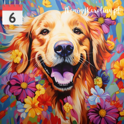 Panel wodoodporny Pies golden retriever w kwiatach 2 [6]