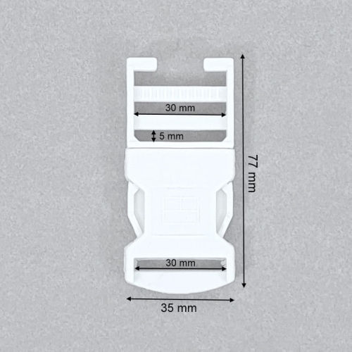 Klamra 30 mm z regulatorem (zapięcie) biała
