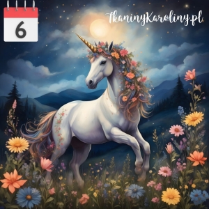Panel welurowy Jednorożec w kwiatach [6]