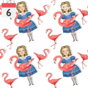 WELUR TAPICERSKI Alicja i flamingi [6]