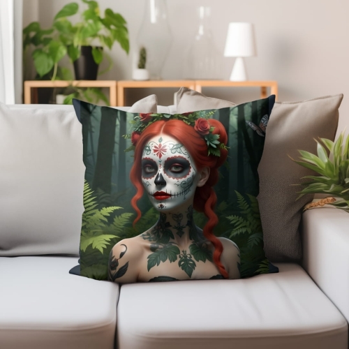 Panel welurowy Kobieta ruda sugar skull.jpg