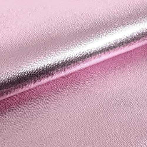 Ekoskóra kaletnicza saffiano błyszcząca - kolor różowy