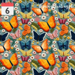 TKANINA WODOODPORNA OXFORD  Motyle haftowane 4 [6]
