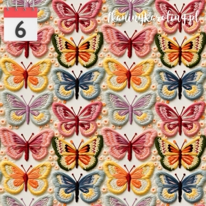 WELUR TAPICERSKI  Motyle haftowane 6 [6]