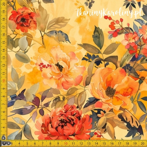 SOFTSHELL WODOODPORNY Jesienne kwiaty 3 - na jasnym tle [6-8]