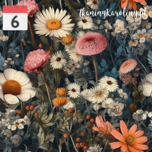 SOFTSHELL WODOODPORNY  Kwiaty polne na ciemnym tle 4 [6]