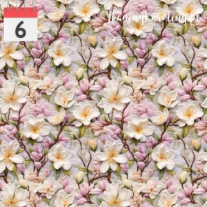 WELUR TAPICERSKI Wiosenne kwiaty haft magnolie [6]