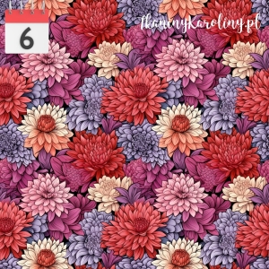 WELUR TAPICERSKI Kwiaty vintage mix chryzantemy [6]