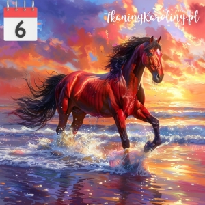 OD RĘKI Panel welurowy Koń ocean 2(40 x 40)