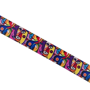 Taśma nośna drukowana 38 mm abstrakcja ala Picasso twarze
