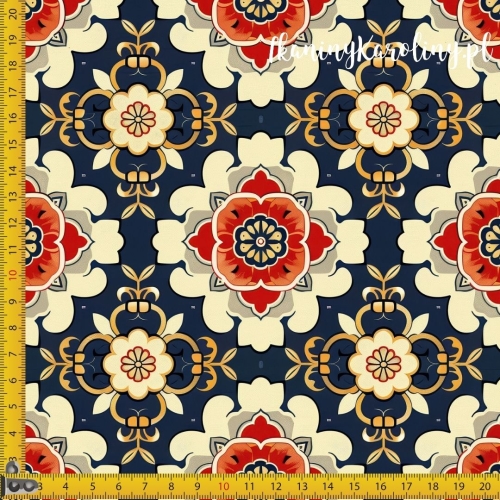 SOFTSHELL WODOODPORNY Wzory orientalne, Orientalny ogród na ciemnym tle