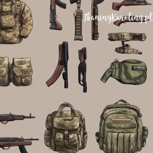 SOFTSHELL WODOODPORNY Wojskowy - ekwipunek na ciemnym beżu [6-8]
