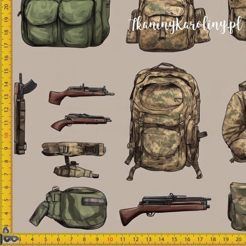 SOFTSHELL WODOODPORNY Wojskowy - ekwipunek na ciemnym beżu
