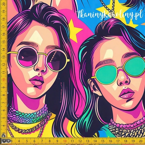 WELUR TAPICERSKI K-POP Dziewczyny w kolorowych okularach, nasycone kolory