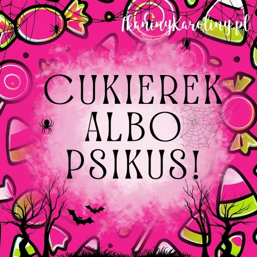 Panel wodoodporny, Neon Halloween - słodkości na różu (napis) 50x50cm