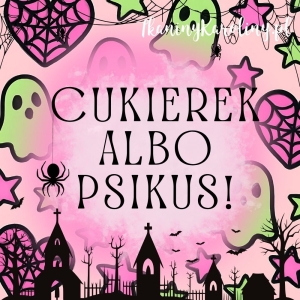 Panel welurowy, Neon Halloween - duchy i pajęcze serca (napis) [6-8]
