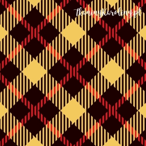 TKANINA WODOODPORNA OXFORD Krata szkocka, tartan - czarno-czerwone romby na żółtym tle [6-8]