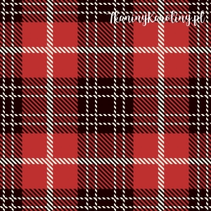 WELUR TAPICERSKI Krata szkocka, tartan - czerwień, czerń i biel - kwadraty [6-8]