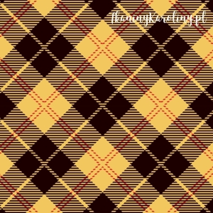 WELUR TAPICERSKI Krata szkocka, tartan - czarno-żółte romby na żółtym tle [6-8]