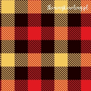 WELUR TAPICERSKI Krata szkocka, tartan - żółte, czarne i czerwone kwadraty [6-8]