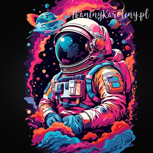 Panel welurowy - neonowy kosmonauta [6-8]
