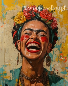 Panel wodoodporny 40x50cm - Frida Kahlo - roześmiana [6-8]