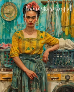 Panel wodoodporny 40x50cm - Frida Kahlo - w pralni [6-8] 