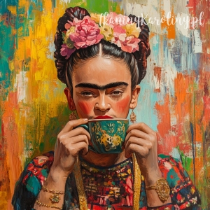 Panel wodoodporny - Frida Kahlo - z turkusową filiżanką [6-8]