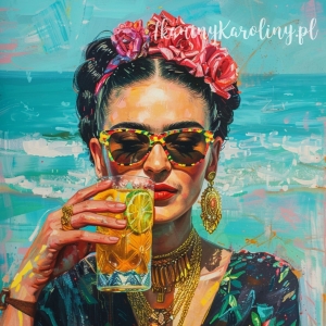 Panel welurowy - Frida Kahlo - koktajl w słońcu nad morzem [6-8]