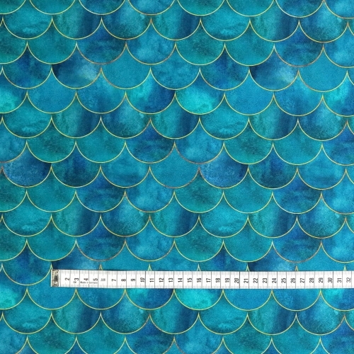 TKANINA WODOODPORNA Łuska zielona