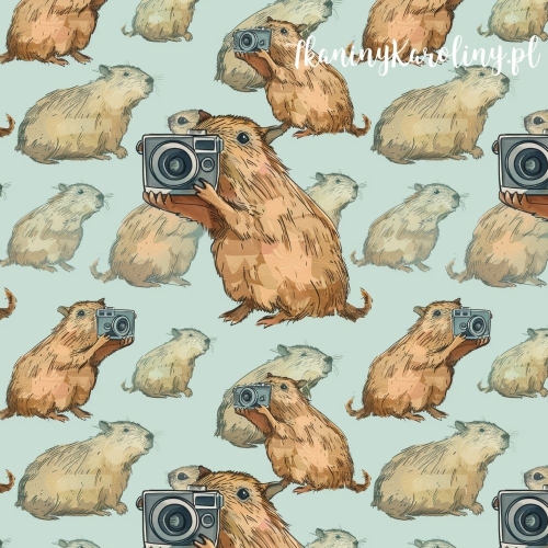 TKANINA WODOODPORNA OXFORD - Kapibara fotograf [6-8]
