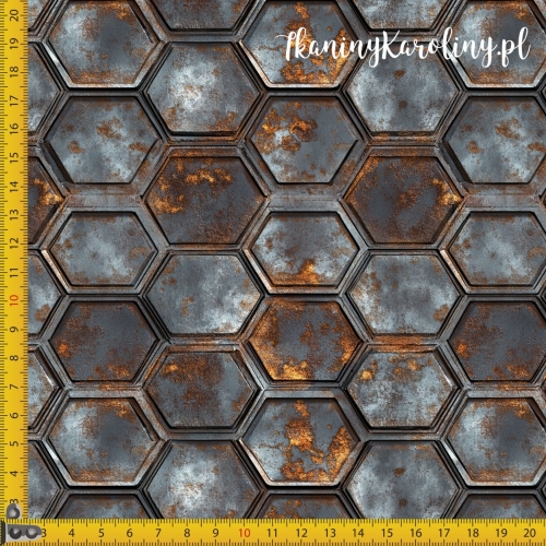 SOFTSHELL WODOODPORNY - Metal i rdza - heksagony [6-8]
