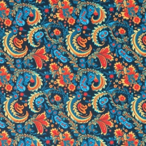 TKANINA WODOODPORNA OXFORD Paisley niebieski [6-8]