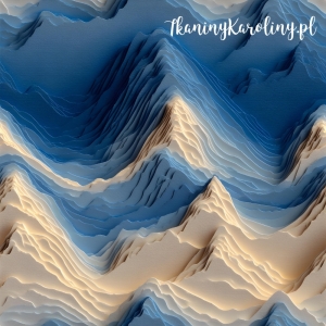 TKANINA WODOODPORNA OXFORD Góry 3D 5 - Oceaniczne szczyty  [6-8]