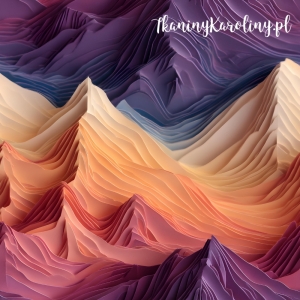 TKANINA WODOODPORNA OXFORD Góry 3D 24 - Fioletowo - żółte [6-8]