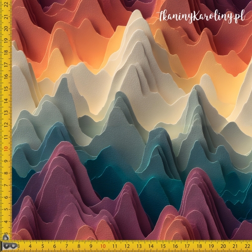 WELUR TAPICERSKI DRUKOWANY Góry 3D 3 - Fale ombre