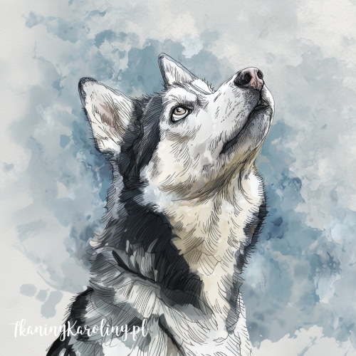 Panel welurowy Husky malowany