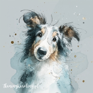 Panel welurowy Sheltie malowany