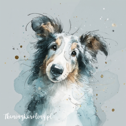 Panel welurowy Sheltie malowany