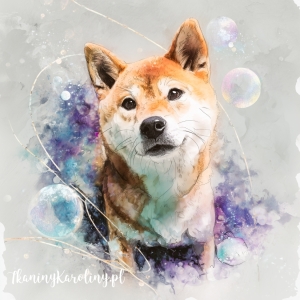 Panel wodoodporny - Shibainu malowany