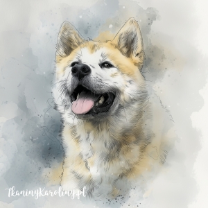 Panel wodoodporny - Akita malowany