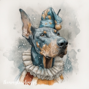 Panel wodoodporny - Doberman malowany w czapce