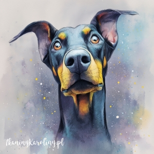 Panel wodoodporny - Doberman malowany