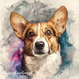 Panel wodoodporny - Corgi malowany