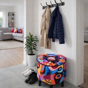 Puf tapicerowany zwierzęta w kwiatach