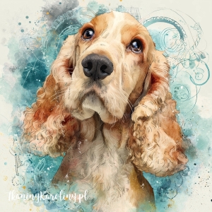 Panel welurowy Cocker Spaniel malowany [6-8]