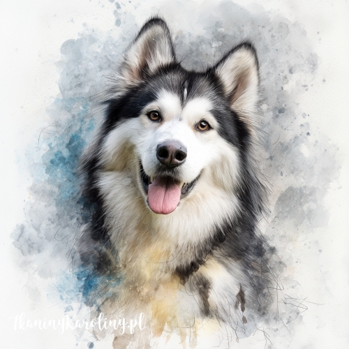 Panel wodoodporny Alaskan malamute 2 malowany