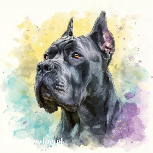 Panel welurowy Cane corso 4 malowany